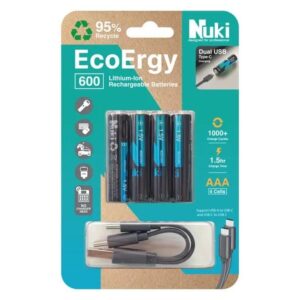 Nuki - 1.5V AAA USB 環保鋰電充電池 (4粒) 600mWh